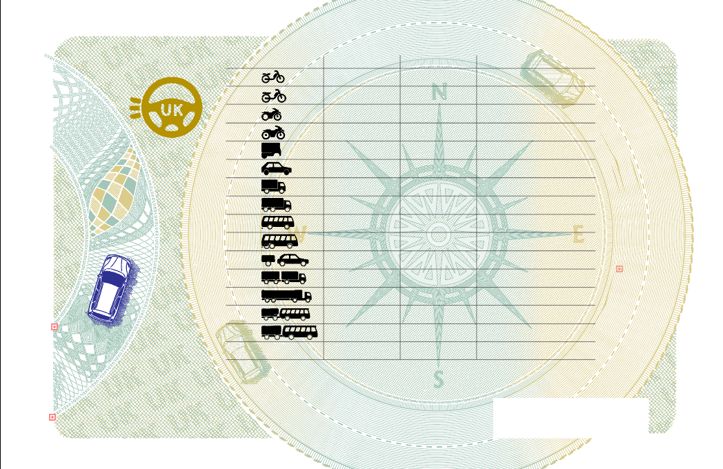 United Kingdom Provisional Drivers License Vector 2022 gallery image 1
