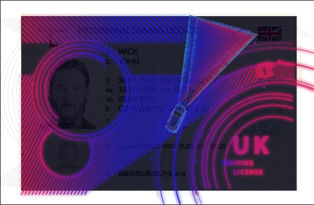 United Kingdom Provisional Drivers License Vector 2022 gallery image 2