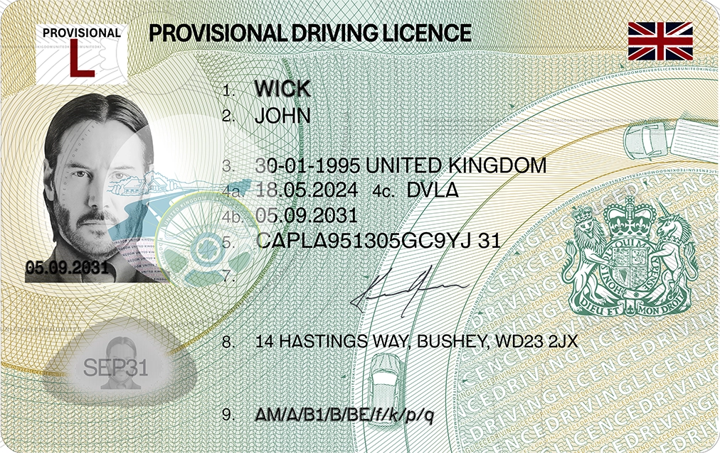 United Kingdom Provisional Drivers License Psd 2022