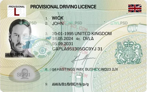 United Kingdom Provisional Drivers License Psd 2022